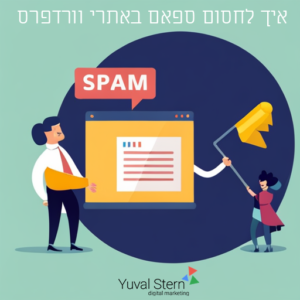 ציור שמתאר ספאם באתרי וורדפרס